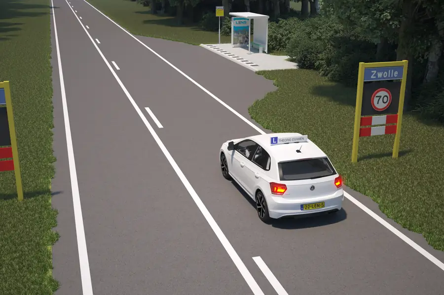 De regels binnen de bebouwde kom en verkeersborden leren met de auto theorie.